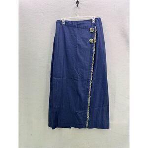 Vintage Handmade Denim Beaded Western Southwestern Wrap Skirt Size 16